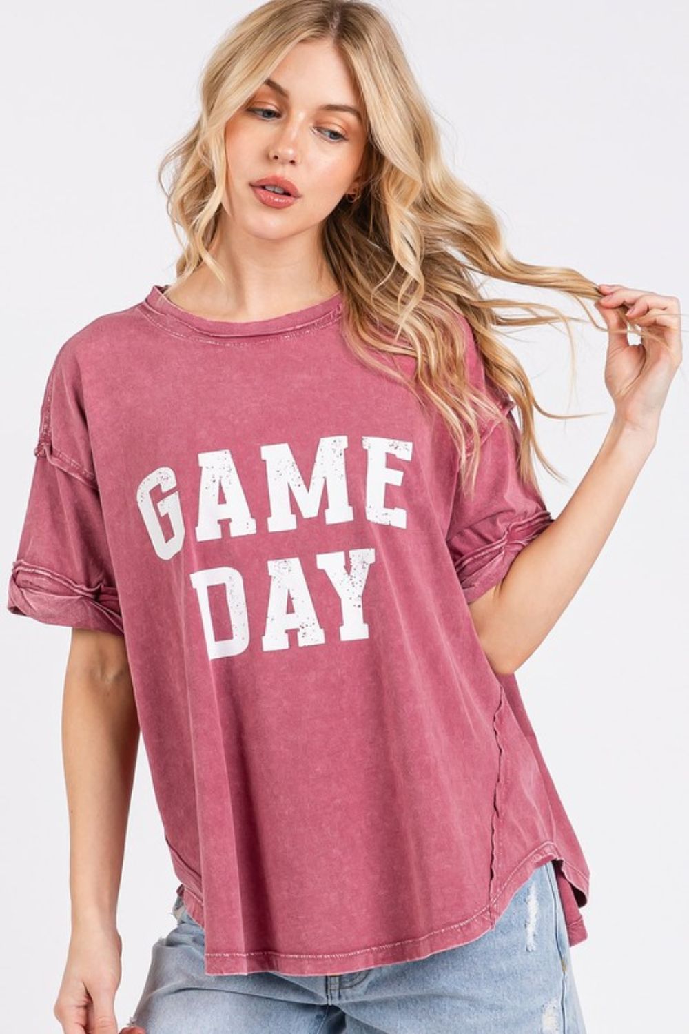 Mittoshop GAME DAY Round Neck Short Sleeve T-Shirt