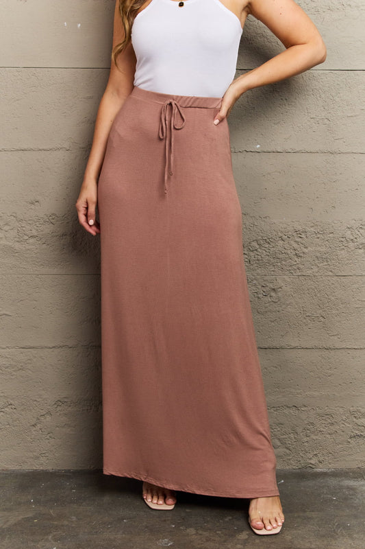 Culture Code For The Day Full Size Flare Maxi Skirt in Chocolate